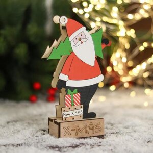 Фигурка новогодняя свет 'Дед Мороз с ёлкой и подарками' 10х17 см
