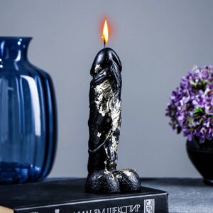 Фигурная свеча 'Фаворит' черная с поталью 16см