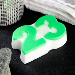 Фигурное мыло '23' зелёное на белом, 95гр