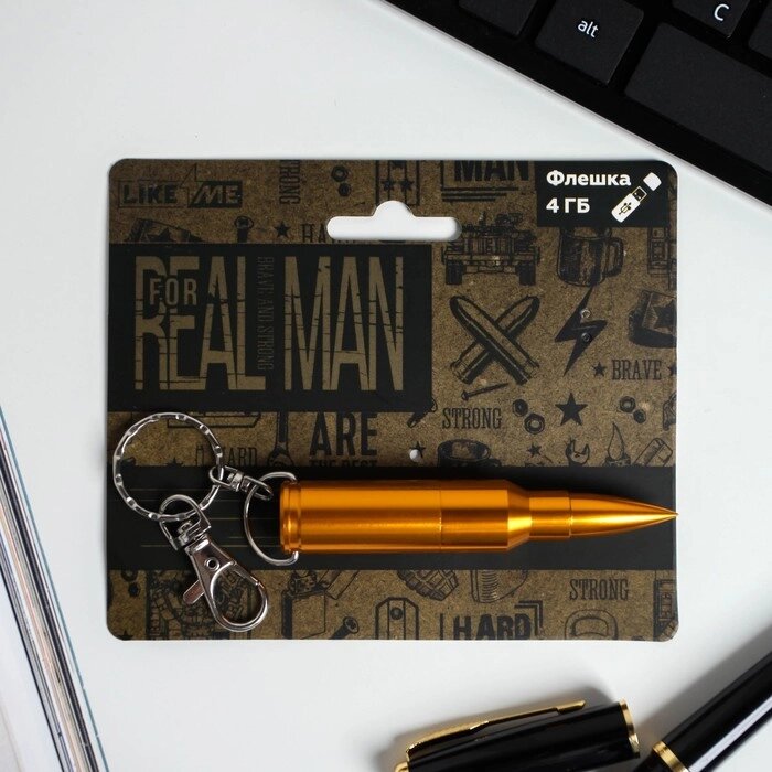 Флеш-карта на открытке Real Man, 4 ГБ от компании Интернет-магазин "Flap" - фото 1