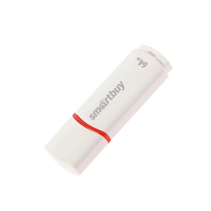 Флешка Smartbuy Crown White, 64 Гб, USB2.0, чт до 25 Мб/с, зап до 15 Мб/с, белая от компании Интернет-магазин "Flap" - фото 1