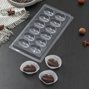 Форма для шоколада и конфет 'Поцелуй'12 ячеек, 22x11 см (комплект из 20 шт.)