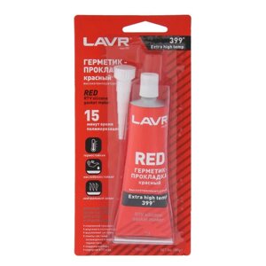 Герметик-прокладка LAVR RED RTV, красный, высокотемпературный, силиконовый, 85 г, Ln1737