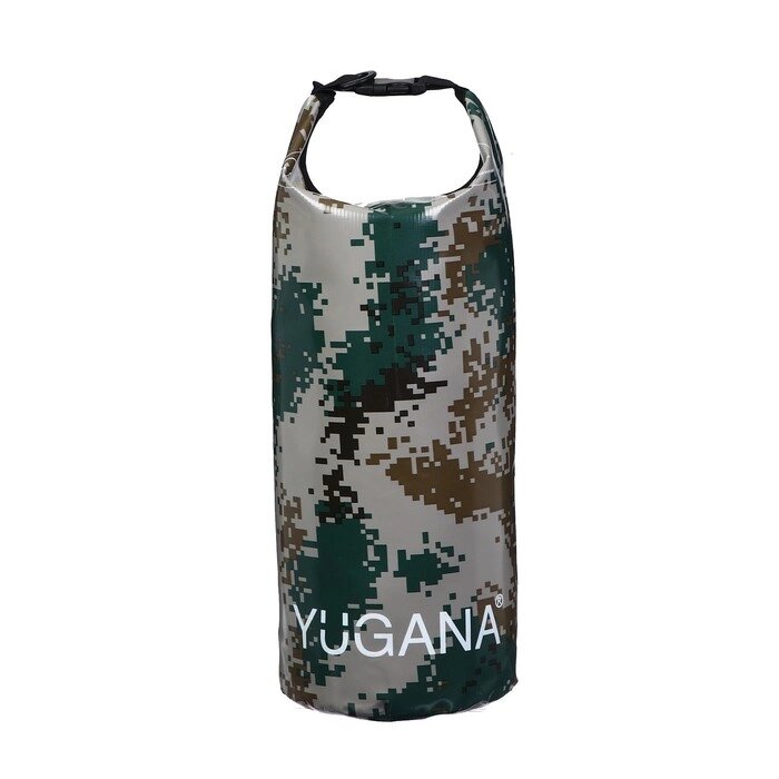 Гермомешок YUGANA, ПВХ, водонепроницаемый 10 литров, один ремень, камуфляж-цифра от компании Интернет-магазин "Flap" - фото 1