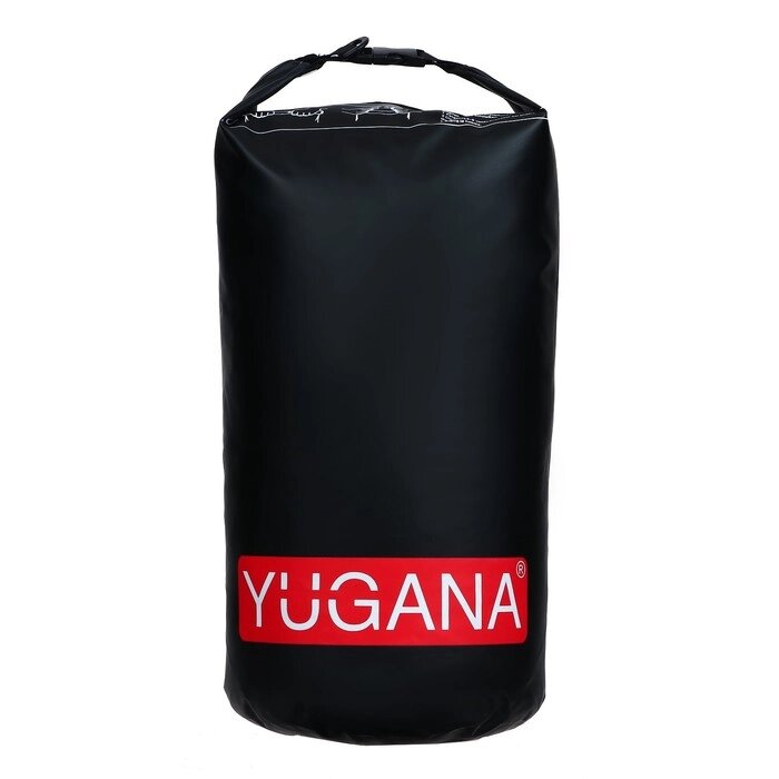 Гермомешок YUGANA, ПВХ, водонепроницаемый 15 литров, один ремень, черный от компании Интернет-магазин "Flap" - фото 1
