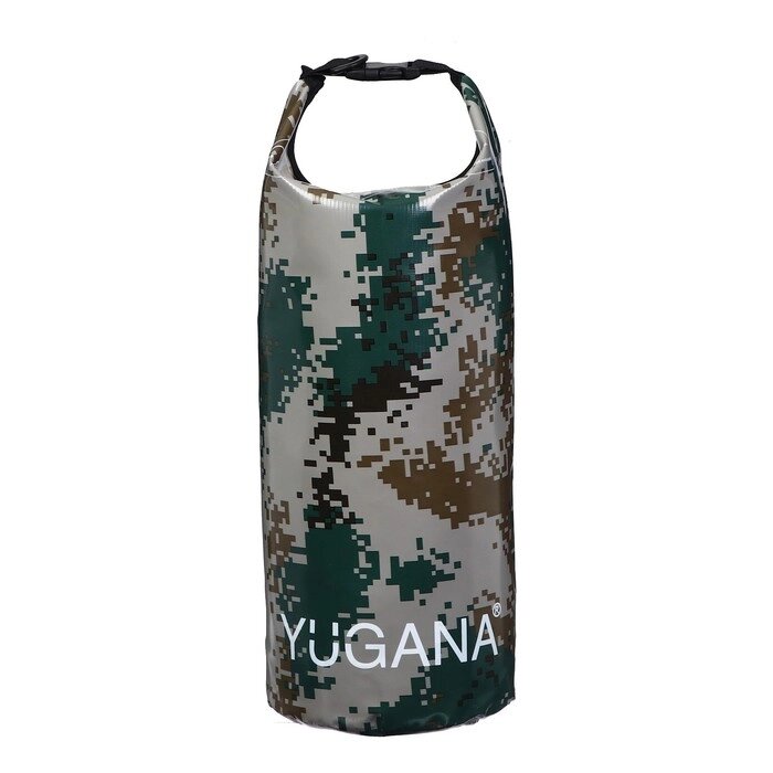 Гермомешок YUGANA, ПВХ, водонепроницаемый 15 литров, один ремень, камуфляж от компании Интернет-магазин "Flap" - фото 1