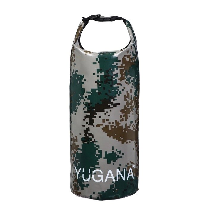 Гермомешок YUGANA, ПВХ, водонепроницаемый 20 литров, один ремень, камуфляж от компании Интернет-магазин "Flap" - фото 1