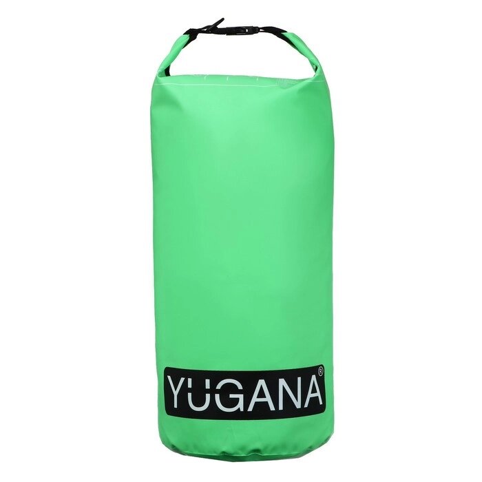 Гермомешок YUGANA, ПВХ, водонепроницаемый 20 литров, один ремень, зеленый от компании Интернет-магазин "Flap" - фото 1