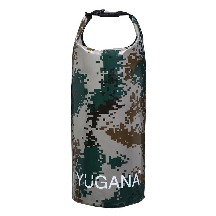 Гермомешок YUGANA, ПВХ, водонепроницаемый 30 литров, один ремень, камуфляж от компании Интернет-магазин "Flap" - фото 1