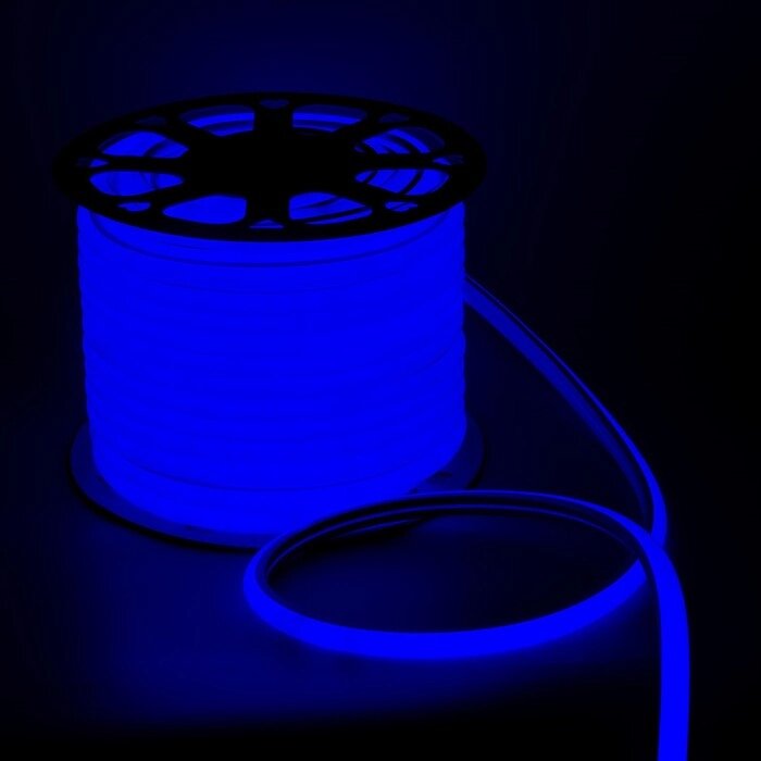 Гибкий неон Luazon Lighting 16 мм D-образный, IP65, 50 м, SMD2835, 120 LED/м, 220 В, свечение синее от компании Интернет-магазин "Flap" - фото 1