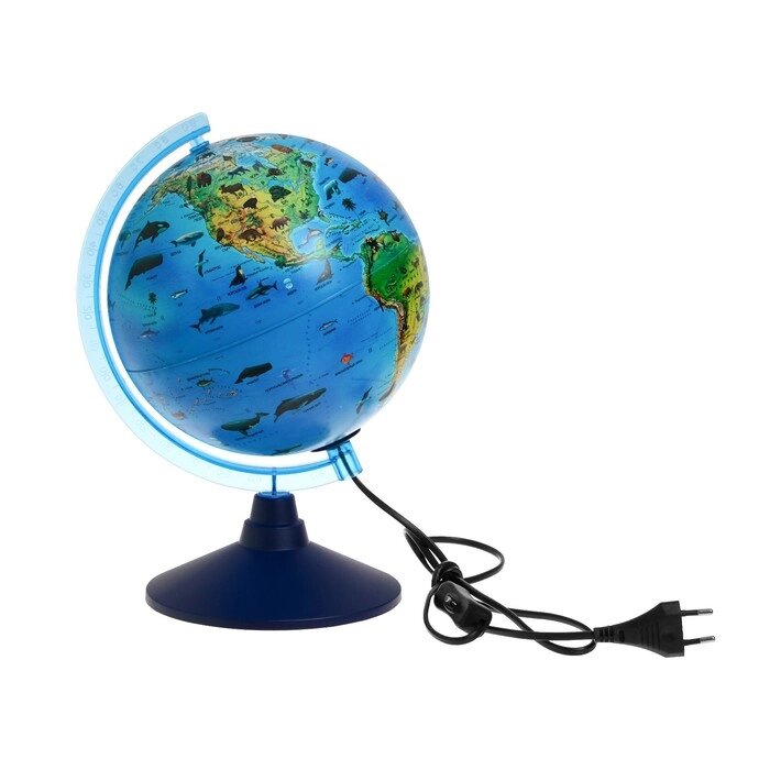 Глобус зоогеографический 'Глобен', интерактивный, диаметр 210 мм, с подсветкой, с очками от компании Интернет-магазин "Flap" - фото 1