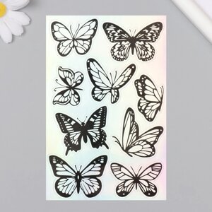 Голографические наклейки (стикеры) Бабочки' 10х15 см, 5-215