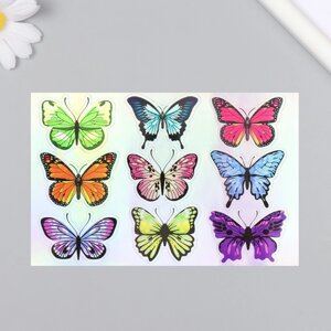 Голографические наклейки (стикеры) Бабочки' 10х15 см, 5-216