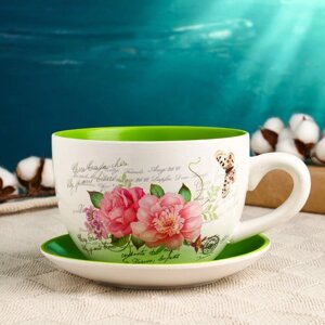 Горшок в форме чашки 'Эмма' цветы, 19х15х10см