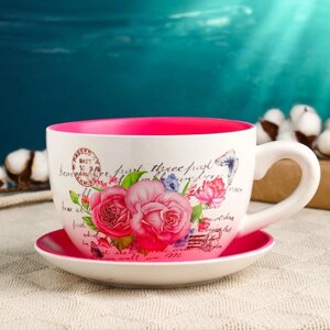 Горшок в форме чашки 'Эмма' розы, 19х15х10см