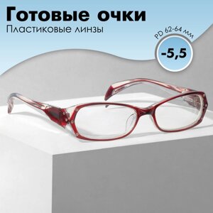 Готовые очки Восток 8852, цвет бордовый, отгибающаяся дужка,5,5