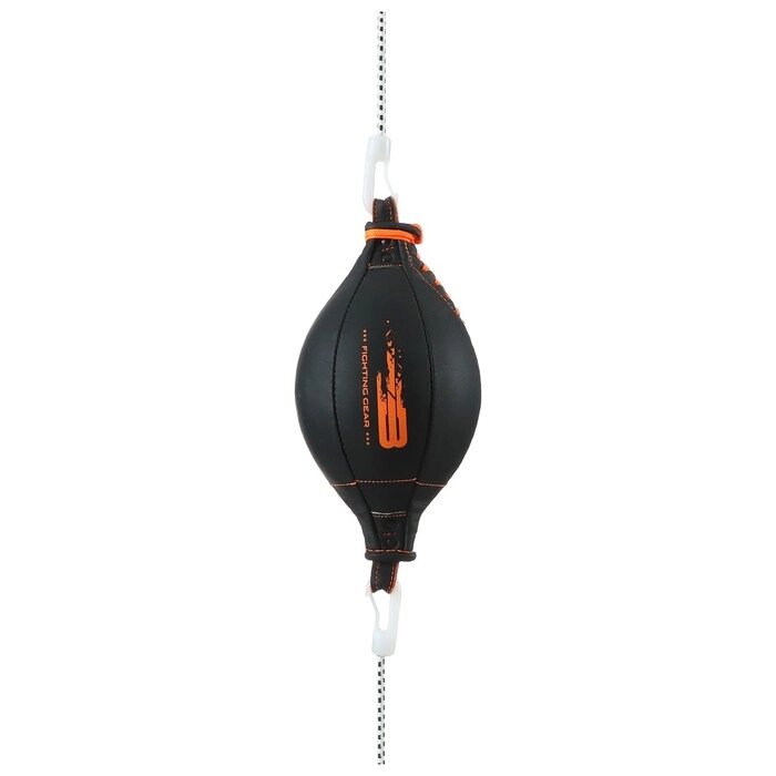 Груша на растяжках BoyBo Fire, кожа, цвет чёрный/оранжевый от компании Интернет-магазин "Flap" - фото 1