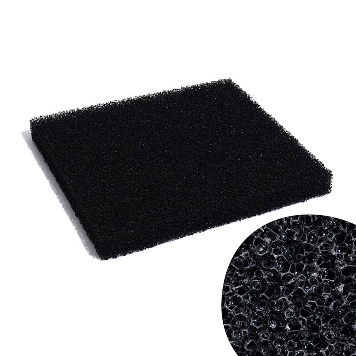 Губка прямоугольная, крупнопористая 10 PPI, лист 50 х 50 х 10 см, черный от компании Интернет-магазин "Flap" - фото 1