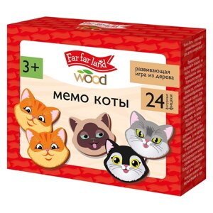 Игра настольная мемо 'Коты' Far far land wood (24 фишки в коробке)
