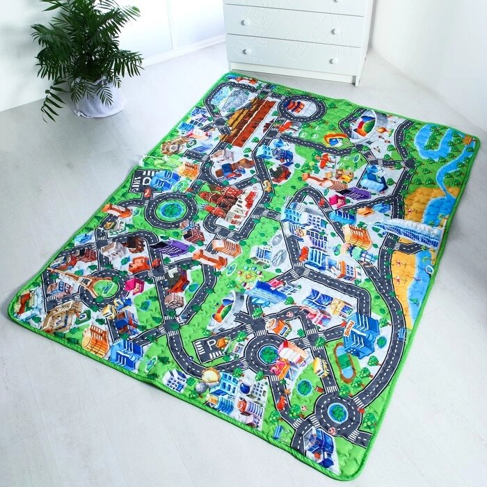 Игровой коврик-сумка для детей 'Дороги', размер 200х155x0,5 см, Крошка Я от компании Интернет-магазин "Flap" - фото 1
