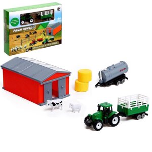 Игровой набор 'Ферма'трактор, сарай и животные, МИКС