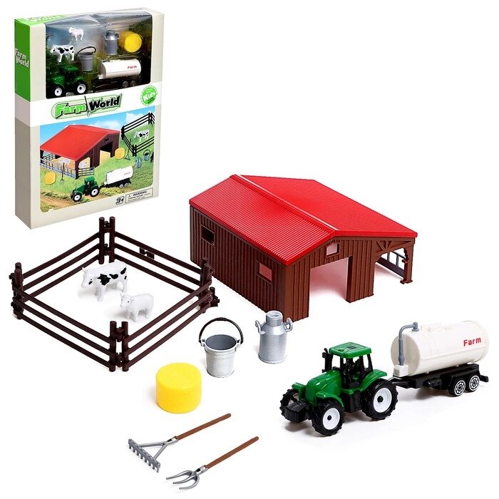 Игровой набор 'Ферма', трактор, сарай и животные от компании Интернет-магазин "Flap" - фото 1