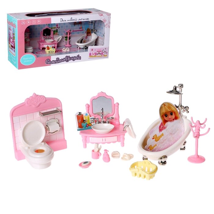 Игровой набор мебели для кукол 'Семейная усадьба ванная комната' от компании Интернет-магазин "Flap" - фото 1