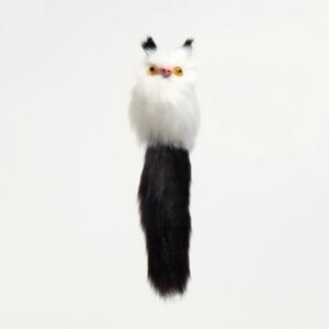 Игрушка для кошек 'Кот-дружок'искусственный мех, корпус 7 см, белая/чёрная