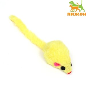 Игрушка для кошек 'Малая мышь меховая'жёлтая, 5 см