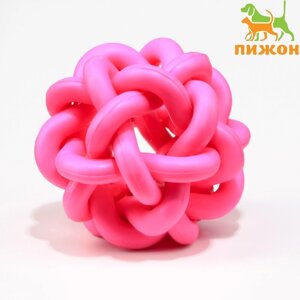 Игрушка резиновая 'Молекула' с бубенчиком, 4 см, розовая