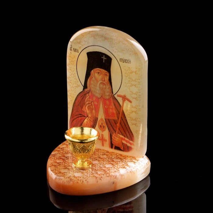 Икона 'Святой Лука', с подсвечником, селенит от компании Интернет-магазин "Flap" - фото 1