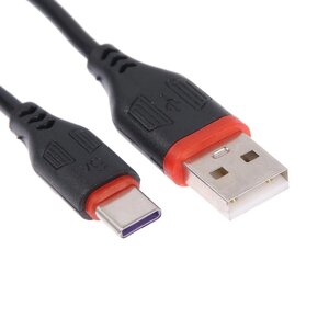 Кабель Eltronic Type-C - USB, 2.4 А, 1 м, зарядка + передача данных, пакет, черный