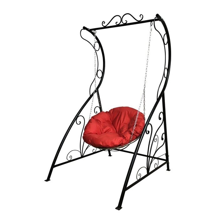 Качели 'Пуф' красная подушка, стойка от компании Интернет-магазин "Flap" - фото 1