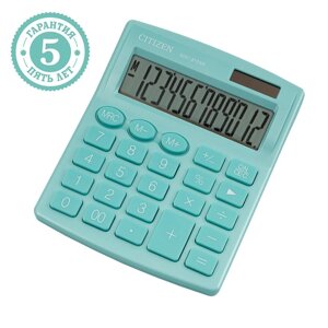 Калькулятор настольный Citizen 'SDC-812NR'12-разрядный, 124 х 102 х 25 мм, двойное питание, бирюзовый