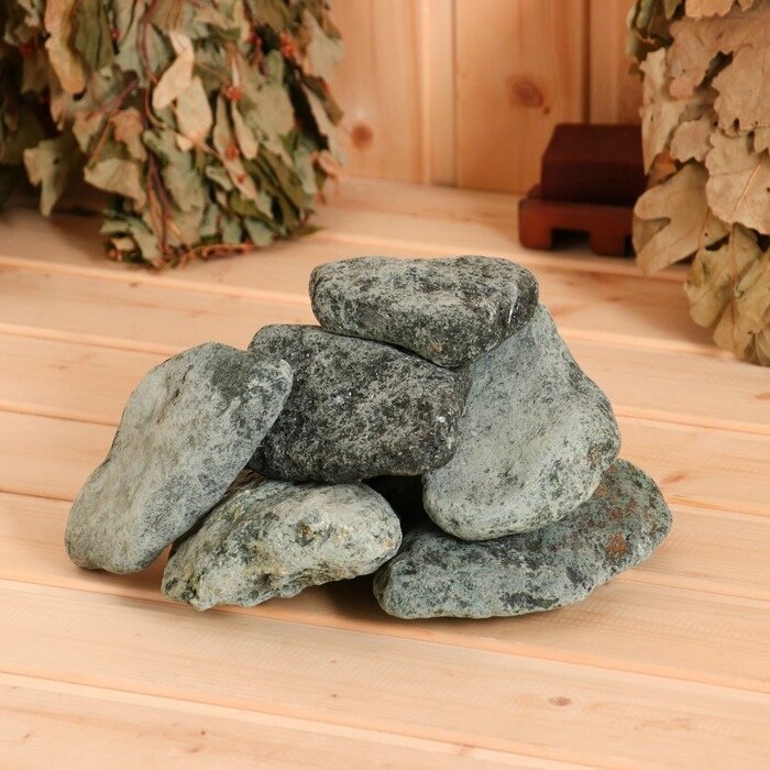 Камень для бани 'Дунит' обвалованный, коробка 20 кг, мытый от компании Интернет-магазин "Flap" - фото 1