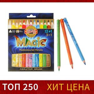 Карандаши 13 цветов 5.6 мм Koh-I-Noor Magic 3408, с многоцветным грифелем, корпус микс, L175 мм
