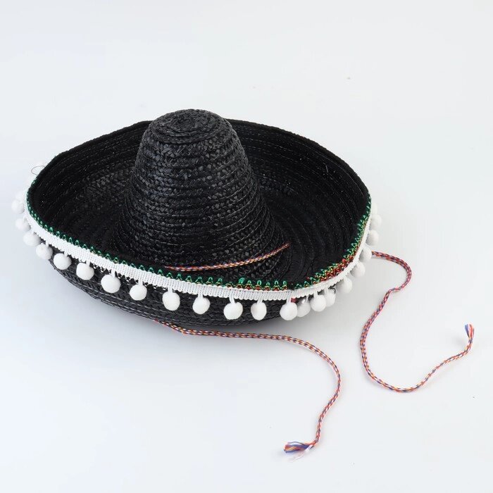 Карнавальная шляпа 'Сомбреро', цвет чёрный от компании Интернет-магазин "Flap" - фото 1