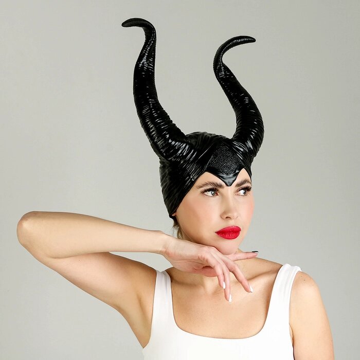 Карнавальный головной убор с изогнутыми рогами, цвет чёрный от компании Интернет-магазин "Flap" - фото 1