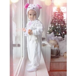 Карнавальный костюм для малышей 'Мышка с декором'велюр, хлопок, рост 74-92 см