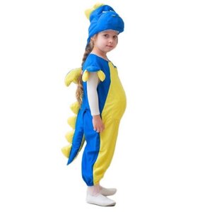 Карнавальный костюм 'Дракончик'шапка, комбинезон, набивной живот, 5-7 лет, рост 122-134 см