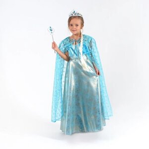 Карнавальный костюм 'Элла'платье, плащ, диадема, жезл, коса, р. 32, рост 122-128 см