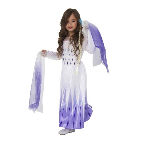 Карнавальный костюм 'Эльза 2'белое платье, р. 34, рост 134 см
