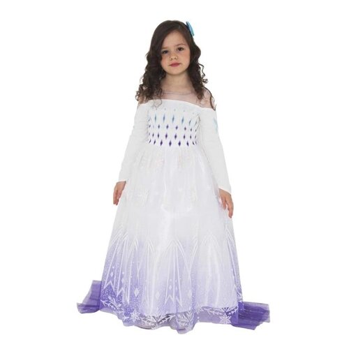 Карнавальный костюм 'Эльза 2 пышное, белое платье'р. 32, рост 128 см