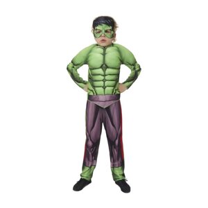 Карнавальный костюм 'Халк' с мускулами, текстиль, куртка, брюки, маска, р. 34, рост 134 см