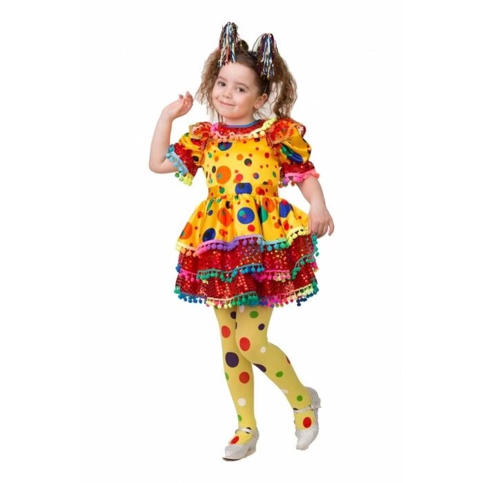 Карнавальный костюм 'Хлопушка', сатин, платье, ободок, размер 30, рост 116 см от компании Интернет-магазин "Flap" - фото 1