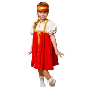 Карнавальный костюм 'Хоровод'платье, повязка на голову, 3-5 лет, рост 104-116 см