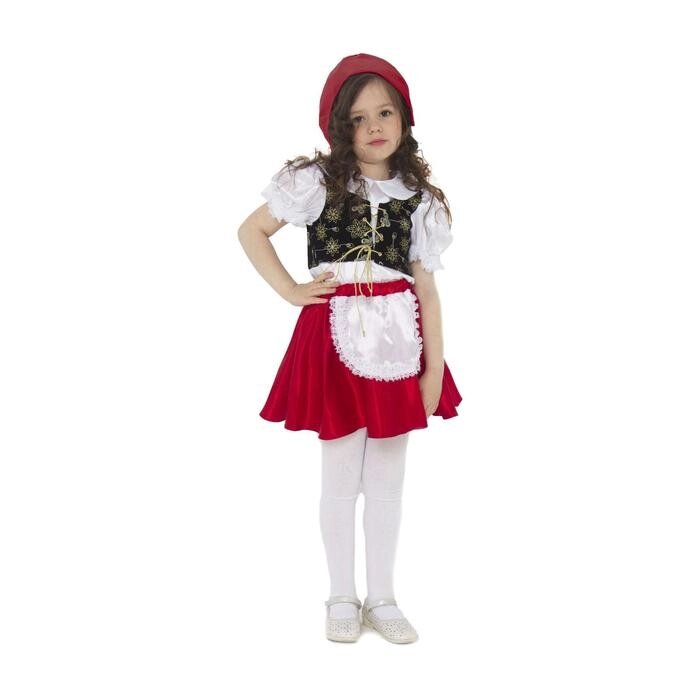 Карнавальный костюм 'Красная Шапочка', текстиль, размер 30, рост 116 см от компании Интернет-магазин "Flap" - фото 1