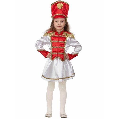 Карнавальный костюм 'Мажорета'жакет, юбка, кивер, р. 134-68