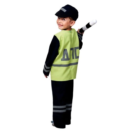 Карнавальный костюм 'Полицейский ДПС'р. 3234, рост 128134 см куртка, брюки, кепка, жезл