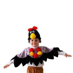Карнавальный костюм 'Ворона'шапка, воротник с крыльями, 5-7 лет, рост 122-134 см